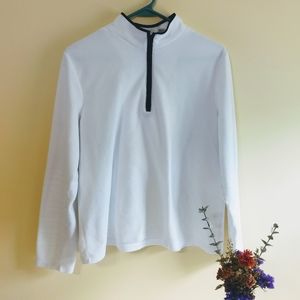 5/30 EUC Kim Kim Rogers White Fleece Half-Zip Lightweight Jacket Petite Large